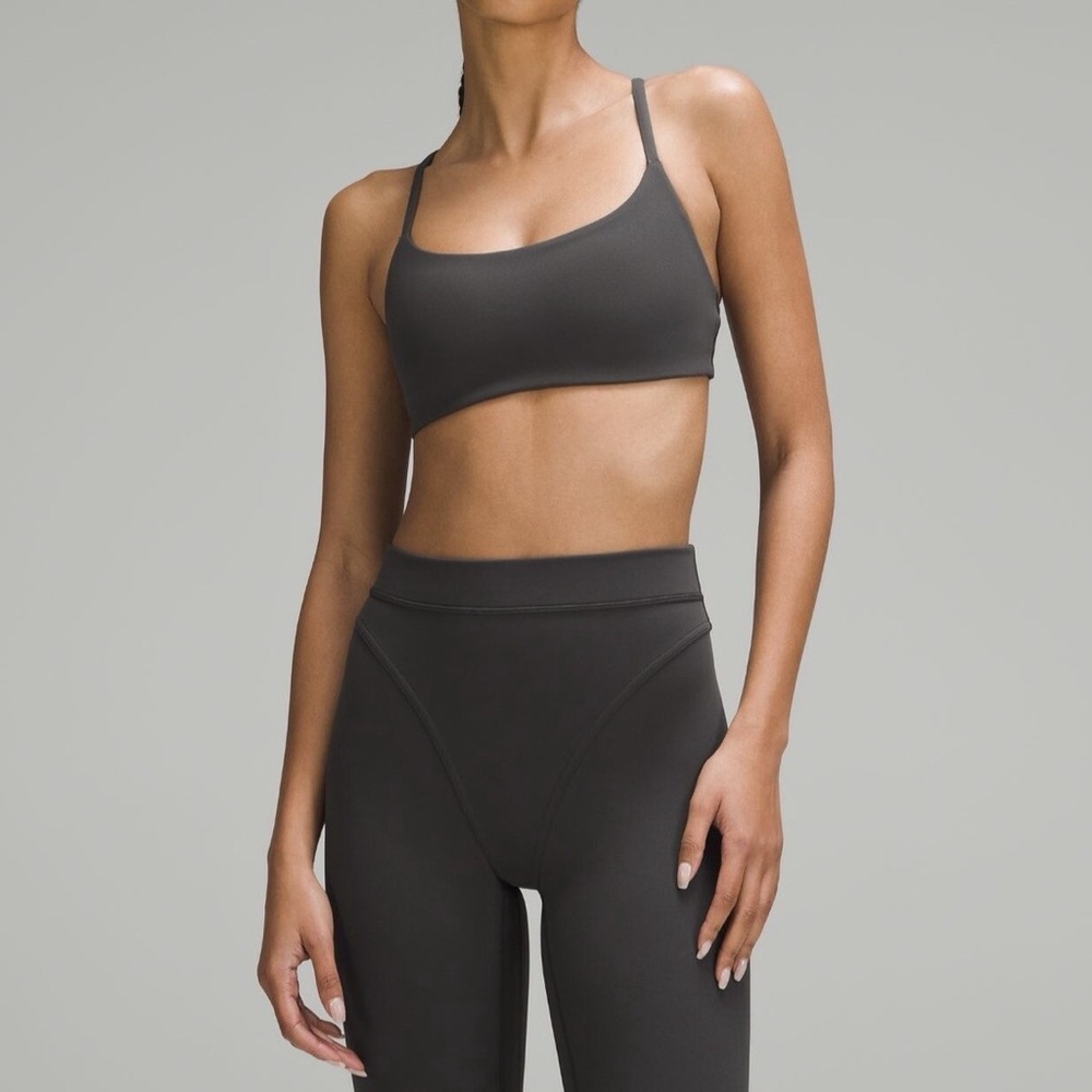 Wunder Train Strappy Racer Bra Light Support, A/B Cup Graphite Grey